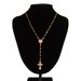 Women's Fashion Cross Alloy Pendant Necklace Versatile Jewel Beaded Collarbone Chain Hip Hop Punk Street_voghion.com