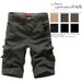 Loose Multi-Pocket Cargo Shorts Five-Point European Camouflage Mid-Length Plus Size Pants_voghion.com