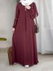 Damenbekleidung Modisches langärmliges Abaya-Kleid, lässiges Sommerkleid-Outfit mit Pailletten_voghion.com