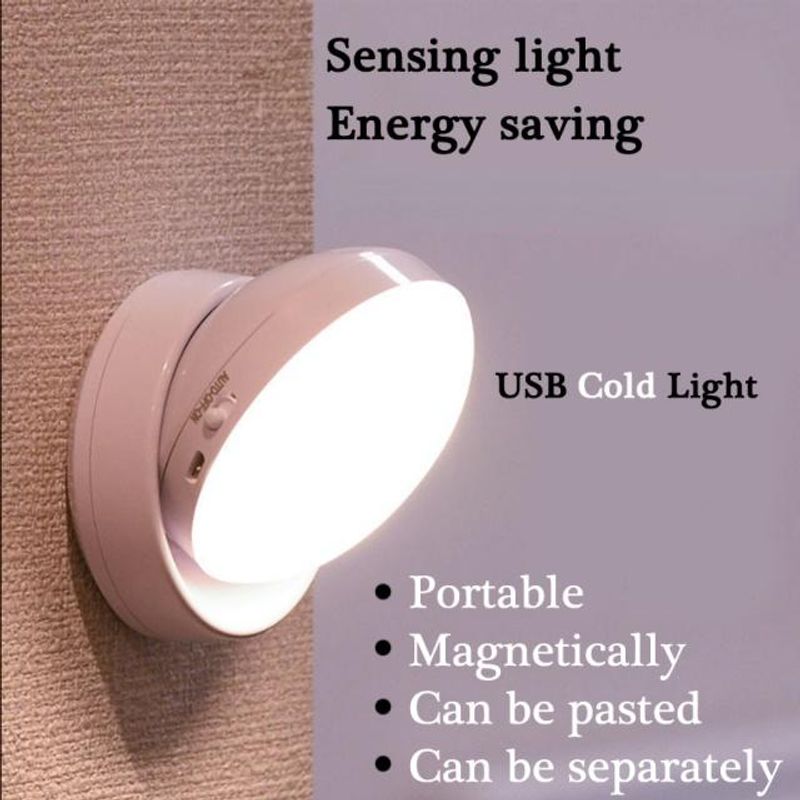 Led Motion Sensor Nachtlicht USB Lade Runde Lampe Für Schlafzimmer Korridor Home Badezimmer_voghion.com