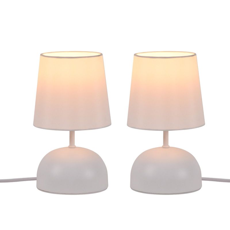 Nachttischlampe 2er Set Tischlampe Mit Kabel - Weiß Stoff Moderne Bettlampe Design Klein Schreibtischlampe Für Wohnzimmer Büro Tisch Fenster Hotel_voghion.com