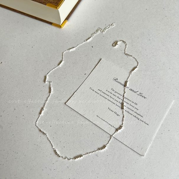 Design sense broken silver necklace female light luxury niche high-end sense plain chain clavicle chain simple temperament necklace accessories trend_voghion.com