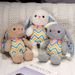 Süße weiche gestreifte Kaninchen Puppe Plüsch Spielzeug kleine weiße Kaninchen Puppe Kinder Ragdoll Ostergeschenk_voghion.com
