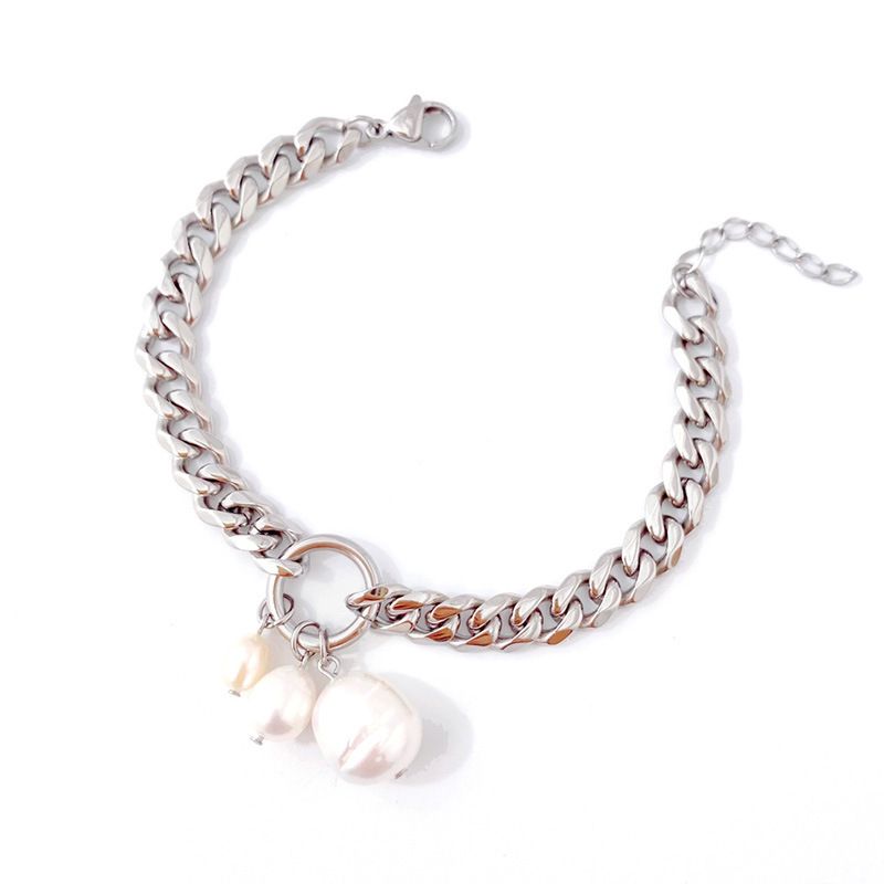 Naiste ehtekomplekt, moodne täpiline titaanterasest ehted, neutraalse stiiliga kullatud sõrmus, rippuv erikujuline pärlmetallist paks käevõru_voghion.com