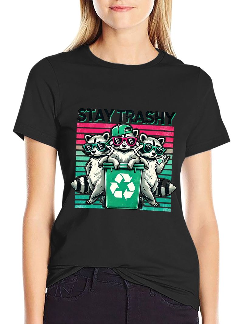 Forår og sommer Europæiske og amerikanske kvinders nye dame-afslappet mode løse toppe trykte dame-T-shirts_voghion.com