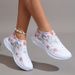 Sneakers slip-on da donna CMY con decorazioni in strass e stampa floreale e a farfalla - Scarpe da corsa traspiranti in maglia_voghion.com