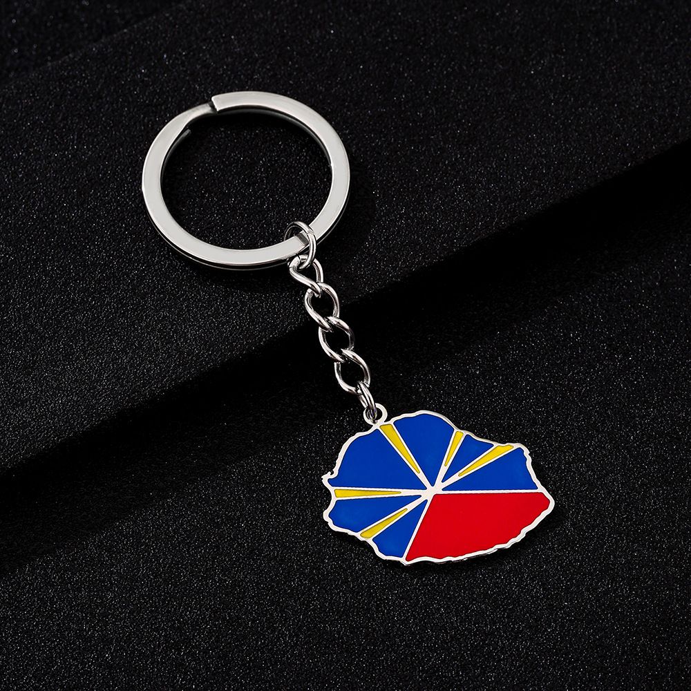 Stainless Steel Oil Drop Pendant - Ethnic French Reunion Island Inspired Keychain Ornament_voghion.com