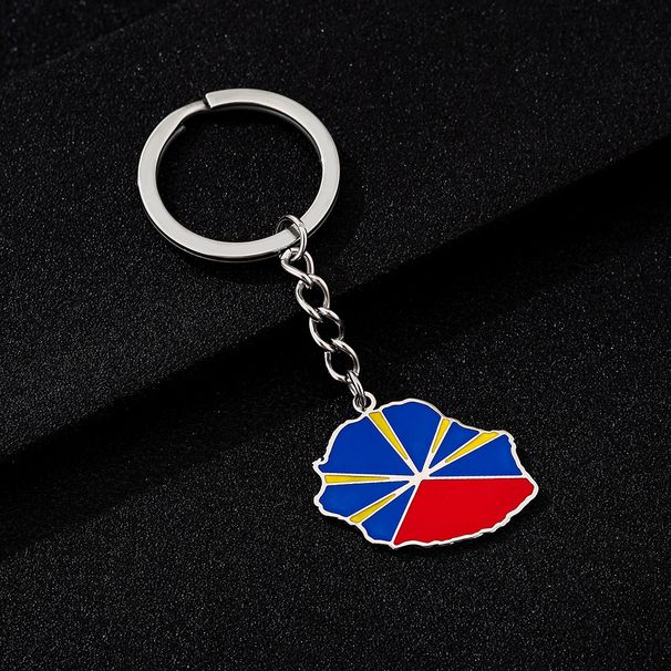 Stainless Steel Oil Drop Pendant - Ethnic French Reunion Island Inspired Keychain Ornament_voghion.com