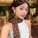 Spring And Autumn Brown Polka Dot Women's, Thin Head Scarf High-end Atmosphere, Versatile Necklace Scarf_voghion.com