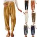 Lässige Damenhose mit hoher Taille Solide Cordhose mit geradem Bein_voghion.com
