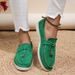 Large size for women 2024 season new British style flat casual single shoes, one foot kick bean shoes_voghion.com