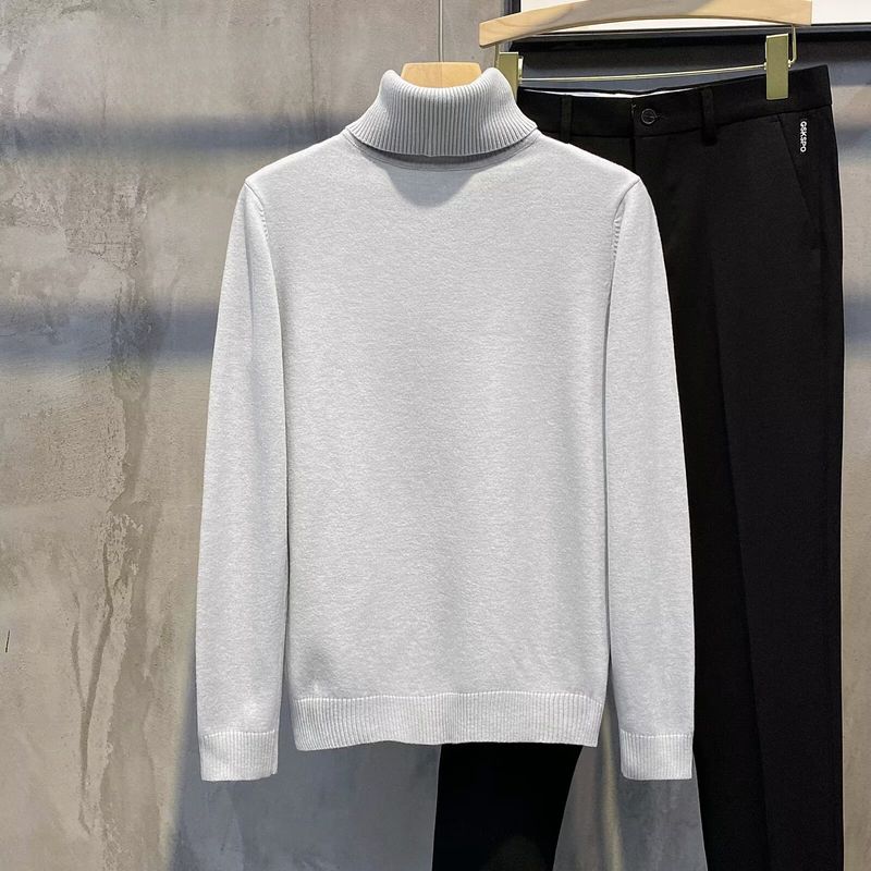 Damenbekleidung Herbst und Winter neuer Rollkragenpullover für Männer im koreanischen Stil, trendiger Halbstrickpullover, Unterhemd, vielseitige Jugend_voghion.com
