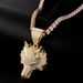 Punk Hip-Hop Wolf Head Lion Head Necklace Pendant Men's Collarbone Chain Trendy Brand All-Match Personalized Accessories_voghion.com