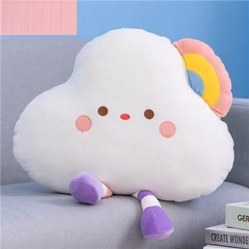 High-Quality Sleeping Plush Cute Ultra-Soft Doll Cushion Cloud Rainbow Pillow Desk_voghion.com