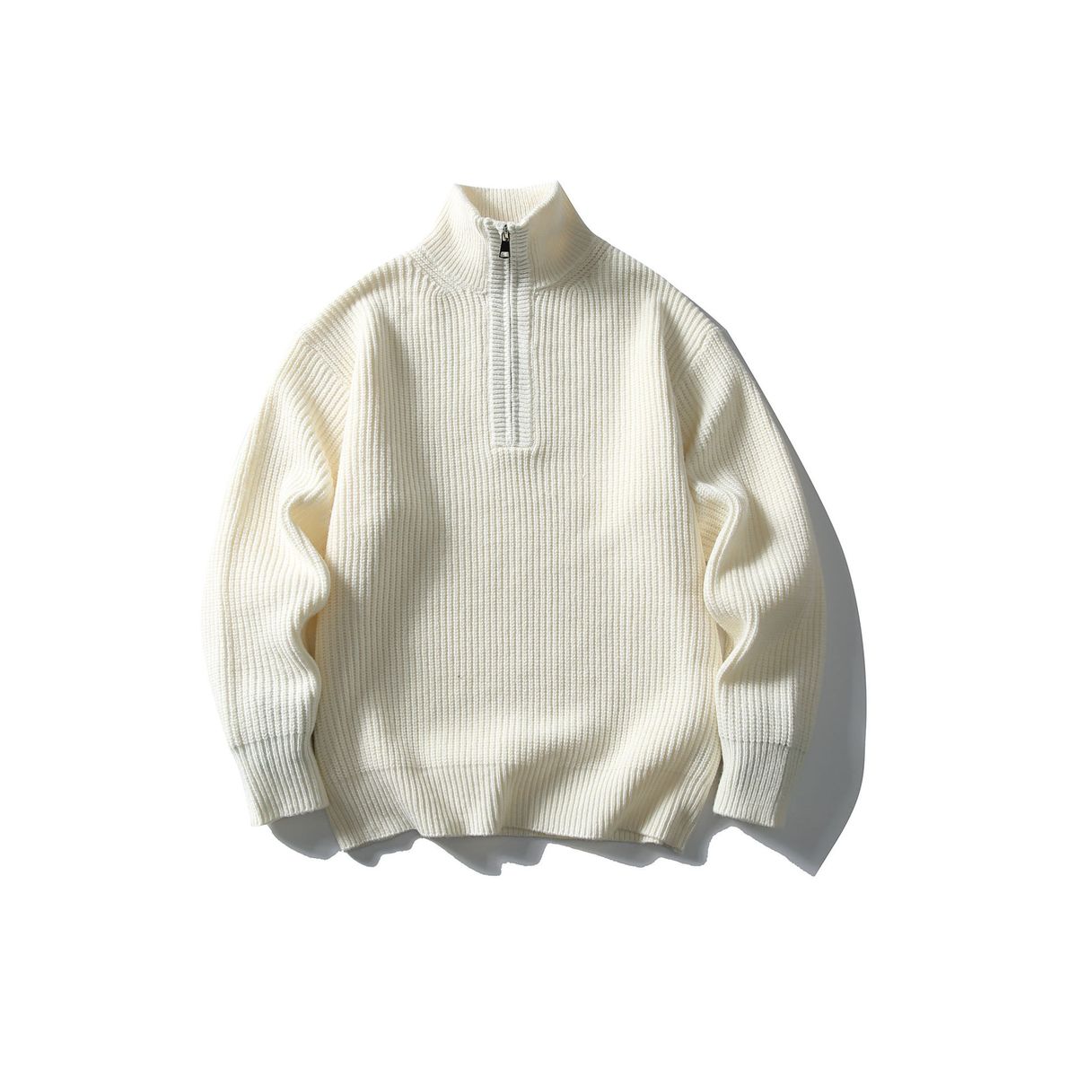 2025 New High Neck Half-Zip Sweater For Men, Autumn And Winter Lazy Style Pullover Base Knitwear_voghion.com