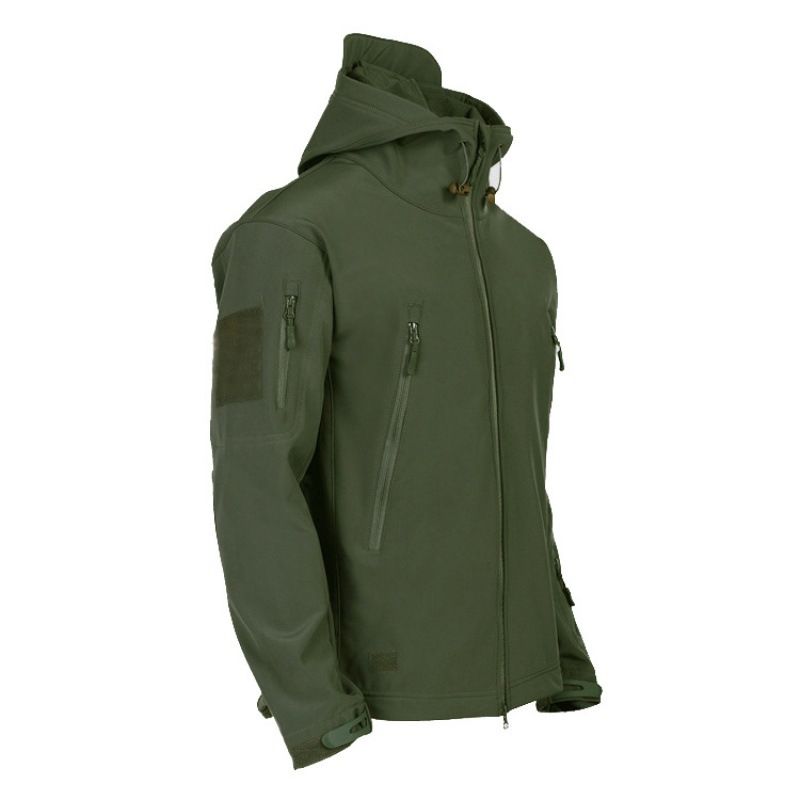 Men's Clothing Waterproof Windproof Softshell Tactical Jacket - Military Style Hooded Outdoor Coat For Hiking, Hunting & Camping (Army Green, Grey)_voghion.com
