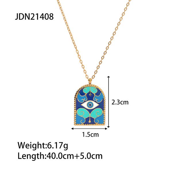 2022 Novas Correntes de Aço Titânio com Olhos de Arco Romanos Antigos Galvanizados Azuis com Design Pequeno e Único, Alta Sensibilidade_voghion.com