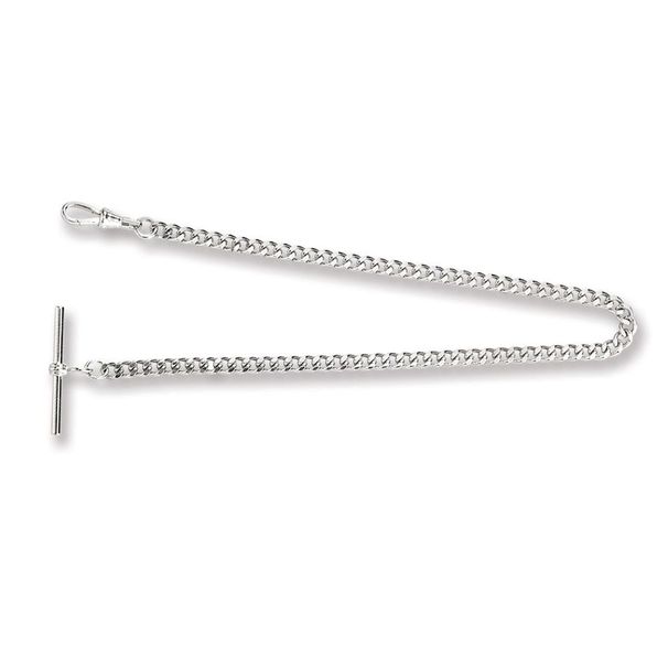 Charles Hubert Chrome-finish Brass Bar End Pocket Watch Chain_voghion.com