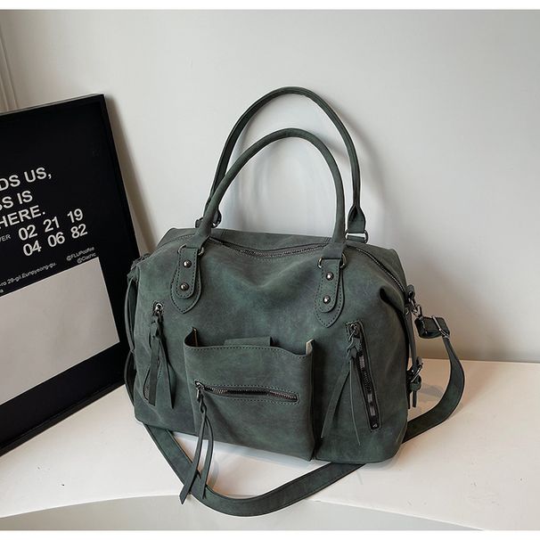 Large Capacity Vintage Tote Bag With Crossbody Strap, Soft Faux Leather Shoulder Bag For Daily Use, Light Luxury Stylish Handbag For Work And Travel_voghion.com