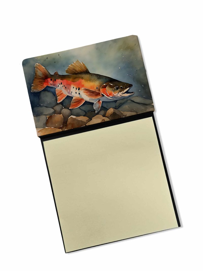 NEW Brook Trout Sticky Note Holder Refillable Dispenser Self-Sticky Note Pads, Memo Pads Blank Desk Accessories_voghion.com