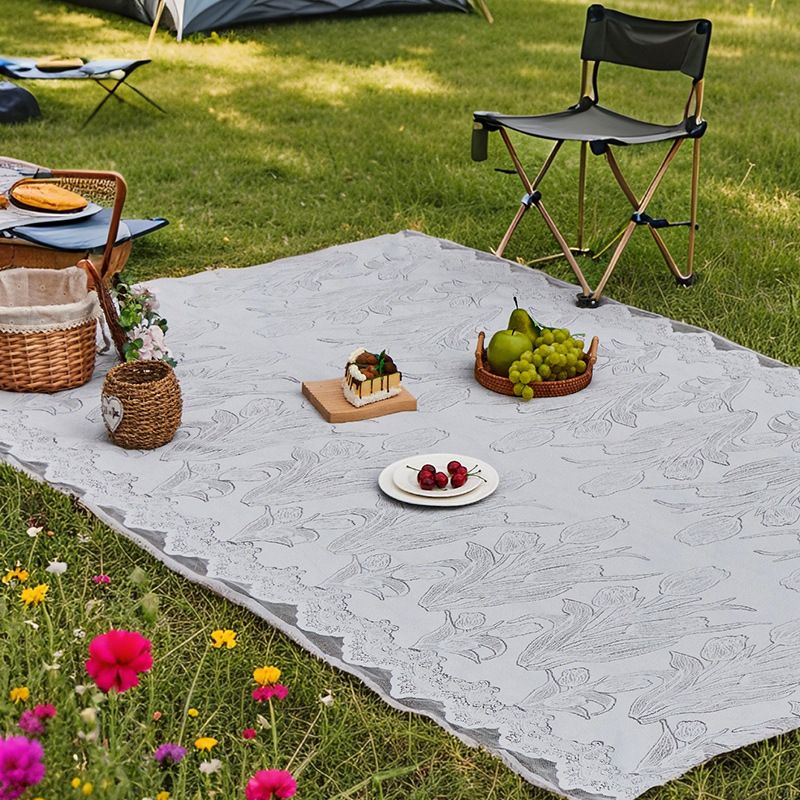 Dantel Piknik Örtüsü - Kamp, Çim ve Piknik İçin Su Geçirmez Dış Mekan Matı Taşınabilir ve Hafif_voghion.com