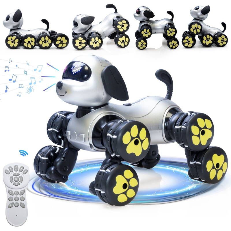 Perros inteligentes SaveJoy con control remoto y gestos infrarrojos, perro robot interactivo, cachorro de juguete RC, mascotas eléctricas para niños y niñas._voghion.com