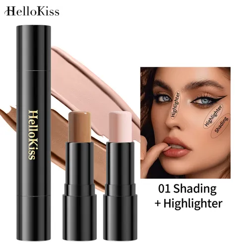 HelloKiss reparación estéreo cara doble cabeza sombra resaltado palo corrector crema maquillaje_voghion.com