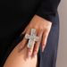 DIEZI Anelli esagerati Seet Cool Big Heart Cross per donna Unisex Anello geometrico color oro argento con articolazione nocca 2024_voghion.com