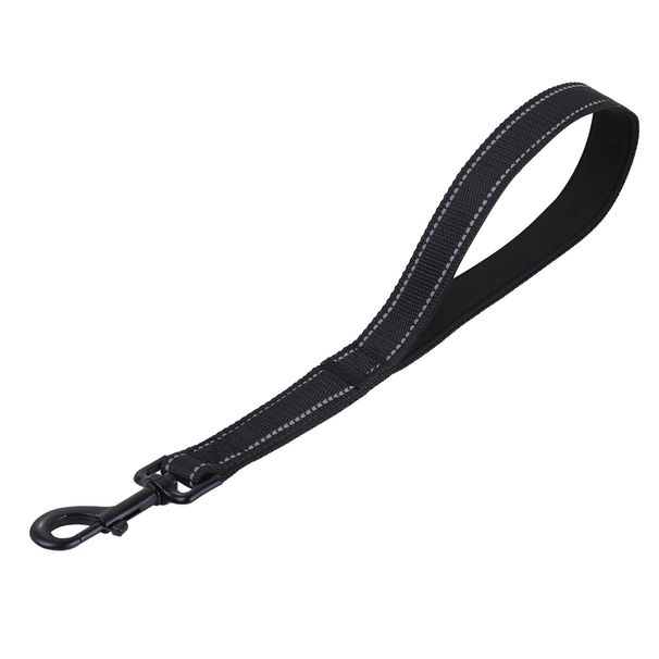 Reflektierende mittelgroße und große, weich gepolsterte, einfarbige kurze Hundeleine für unterwegs_voghion.com