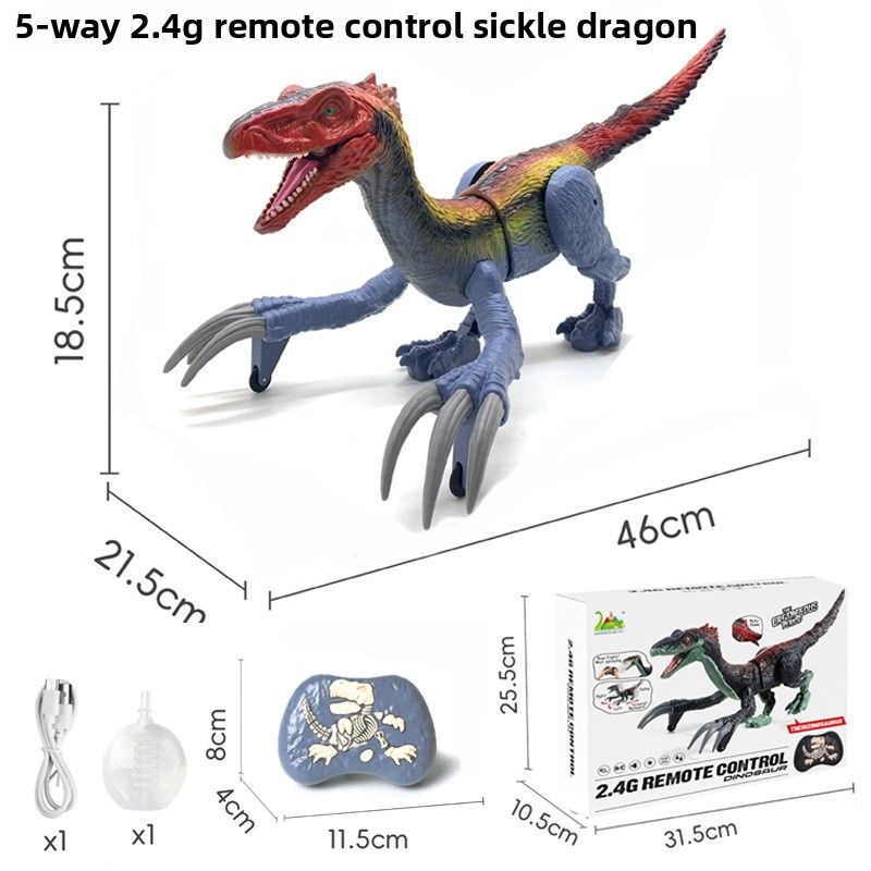 2,4G Große Fernbedienung Spray Dinosaurier Spielzeug Fünf-Wege-Walking Fusarium Tiermodell_voghion.com