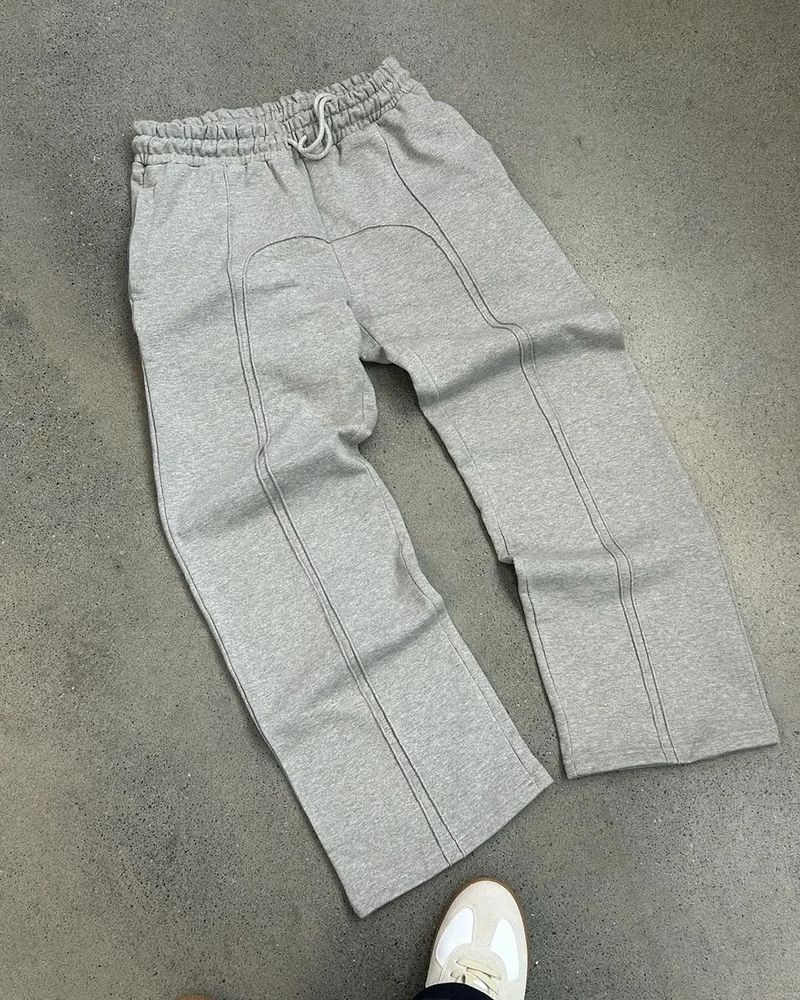 Men's Clothing Drawstring Plus Velvet Sports Splicing Sweatpants Men's Autumn Street Y2k High Waist Wide Leg Casual Pants Trousers_voghion.com