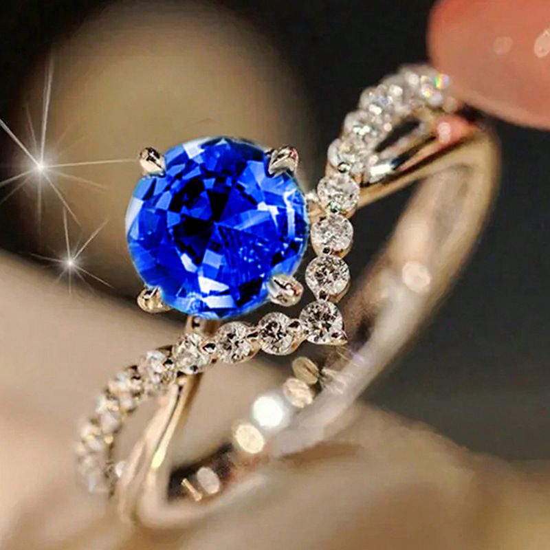 Cao Shi Zirkon Paar Vierzackige V-förmige Elegante Hochzeitszeremonie Zeigefinger Damenringe_voghion.com