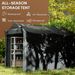 Garden Tool Storage Shed With Roll-up Zipper Door, Black_voghion.com