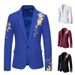 Herrenbekleidung Herrenblazer mit Bronzing-Print Amazon Herrenhochzeitsanzug im lässigen Slim Fit auf Lager X10_voghion.com