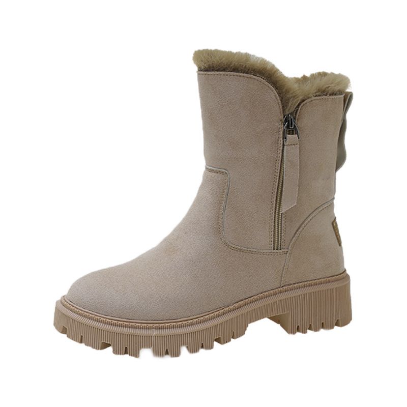 Large size thick warm snow boots for women winter new boots for women cotton shoes for women zipper plus cashmere cotton boots_voghion.com