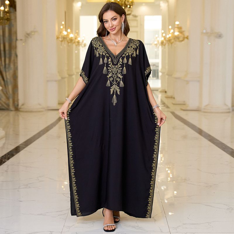Robe de plage brodée en coton pour femme_voghion.com