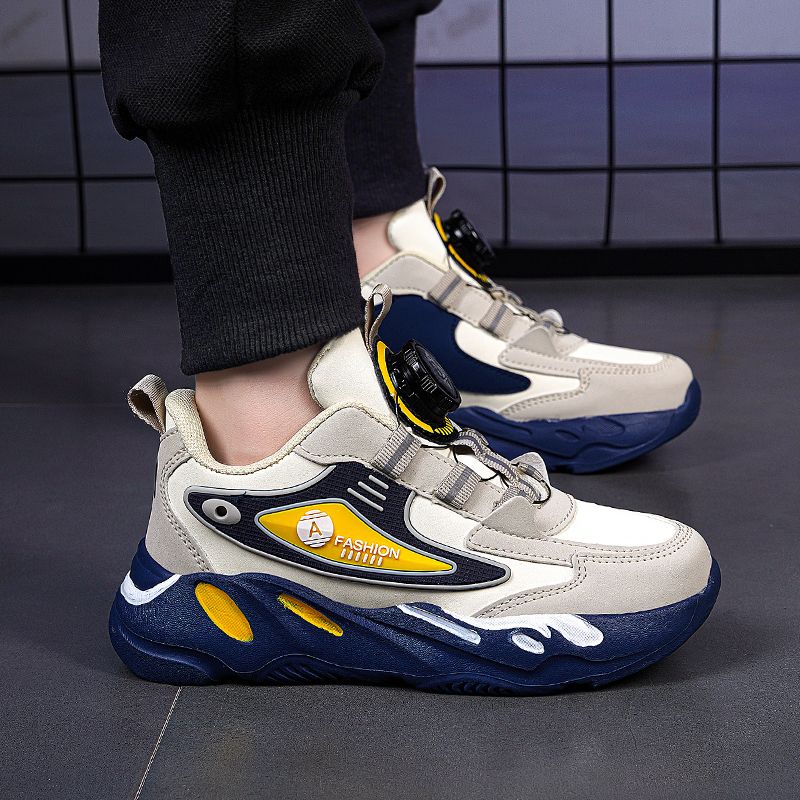 Chaussures tendance pour enfants avec boucle rotative en cuir_voghion.com