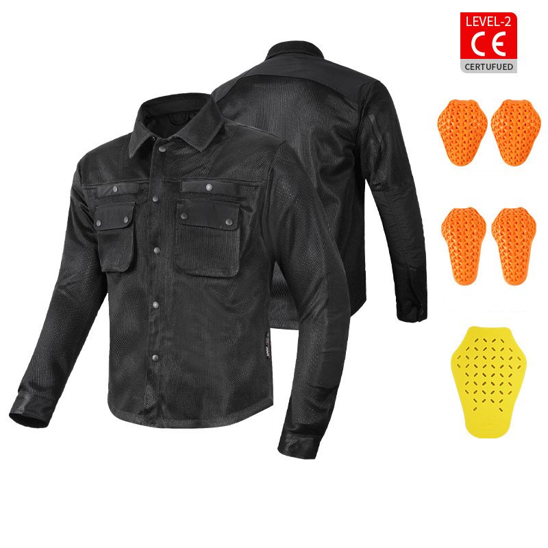 Motorcycle jacket for men spring and summer mesh breathable anti-fall large size commuter motorcycle clothing new_voghion.com