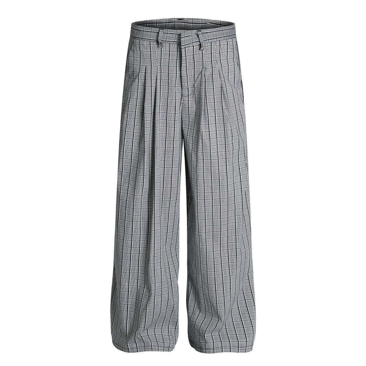 Herrenhose im Vintage-Stil mit dekonstruiertem Karomuster – leichte Sommerhose im Business- und Freizeitstil mit entspannter Passform und adrettem Stil_voghion.com