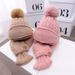 children's winter fashion woolen hat simple hat scarf mask three piece set warm and versatile windproof_voghion.com