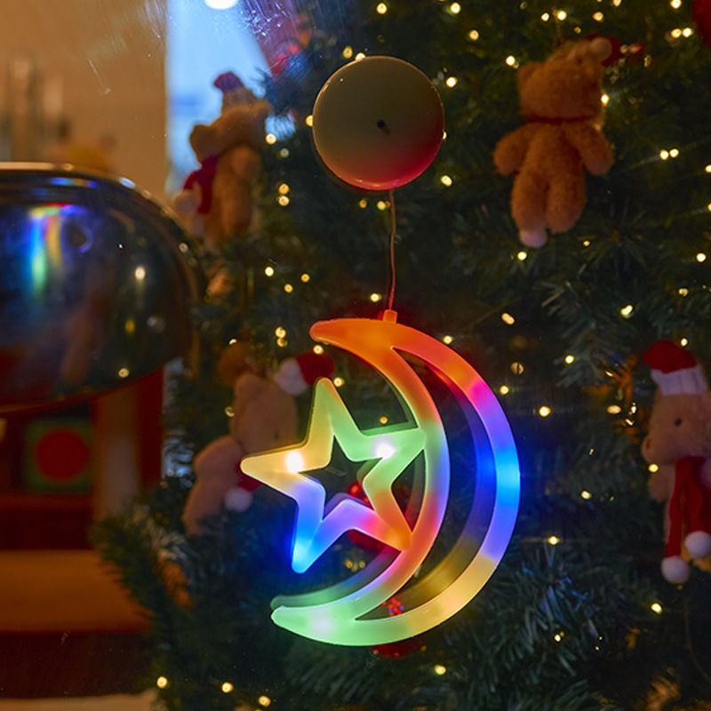 Christmas Suction Cup Lights - Festive Battery-Operated LED String Lights For Holiday Decor, Warm White & Multicolor Options_voghion.com