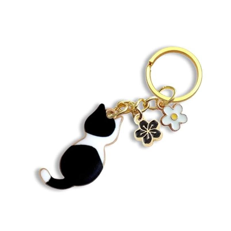 Nouveau porte-clés coloré et mignon en émail avec fleur, passionné de jardin et de chat_voghion.com