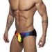 Men's low waisted printed triangle tight fitting tie up swimsuit, men's cup anti awkwardness shorts_voghion.com
