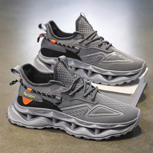 Net surface super lightweight breathable casual sports shoes stretch increase daddy shoes man_voghion.com