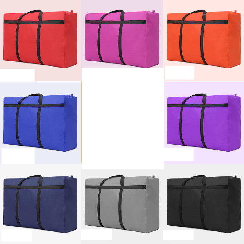 Large Oxford cloth water-repellent thickened moving bag finishing quilt storage luggage bag portable woven bag packing_voghion.com