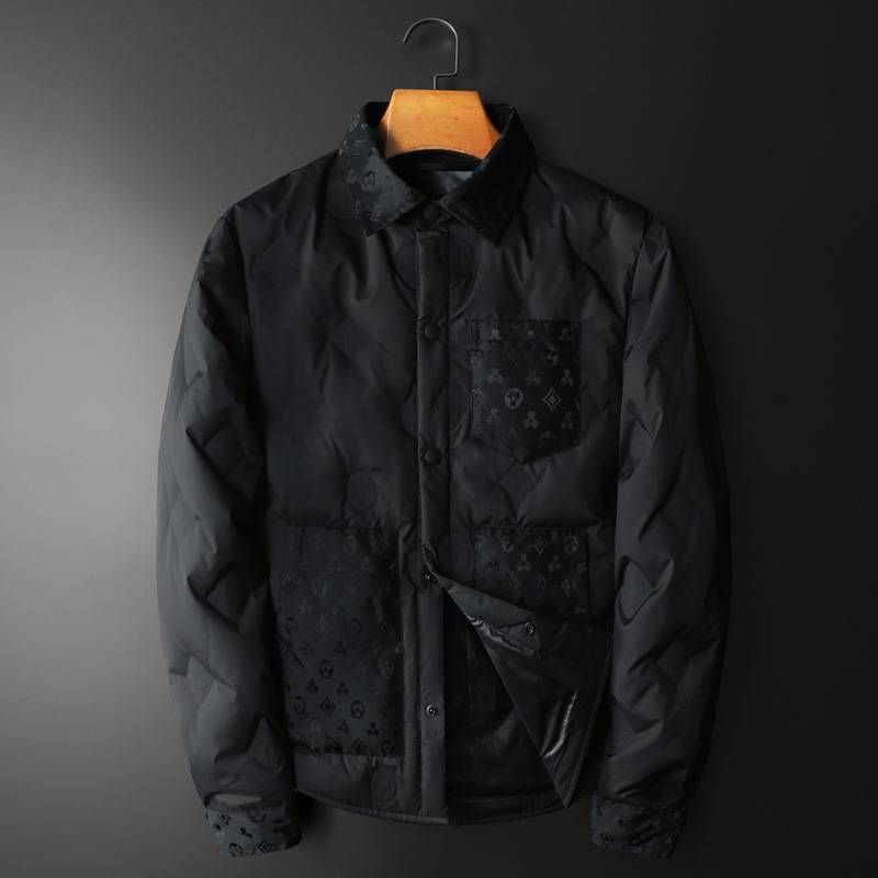 Piumino d'anatra bianco e nero da uomo, caldo invernale, lusso discreto e di alta qualità_voghion.com