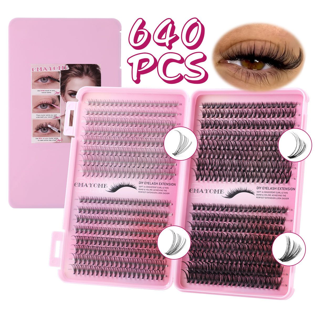 DIY D-curve Single Tuft Hair Large Capacity 30D+80D Curly And Thick Mixed False Eyelashes_voghion.com