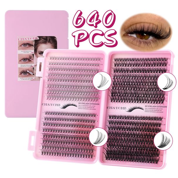 DIY D-curve Single Tuft Hair Large Capacity 30D+80D Curly And Thick Mixed False Eyelashes_voghion.com