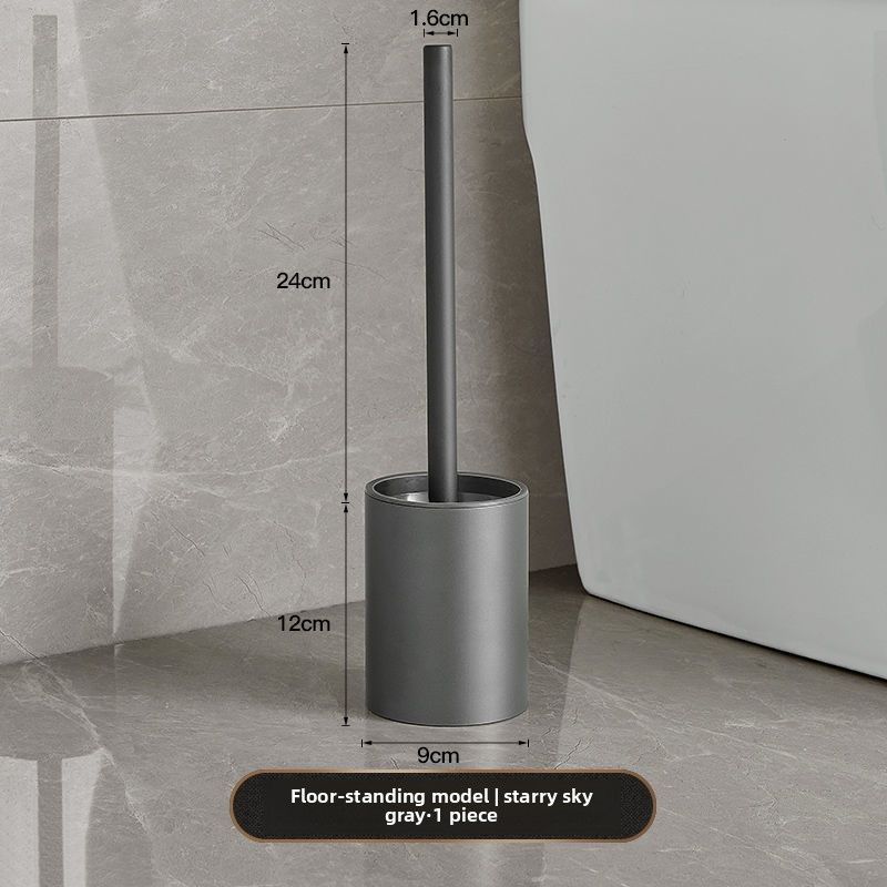 Bathroom Space Aluminum No Dead Angle Toilet Magic Brush Wall-Mounted No-Drill Household Cleaning Set_voghion.com