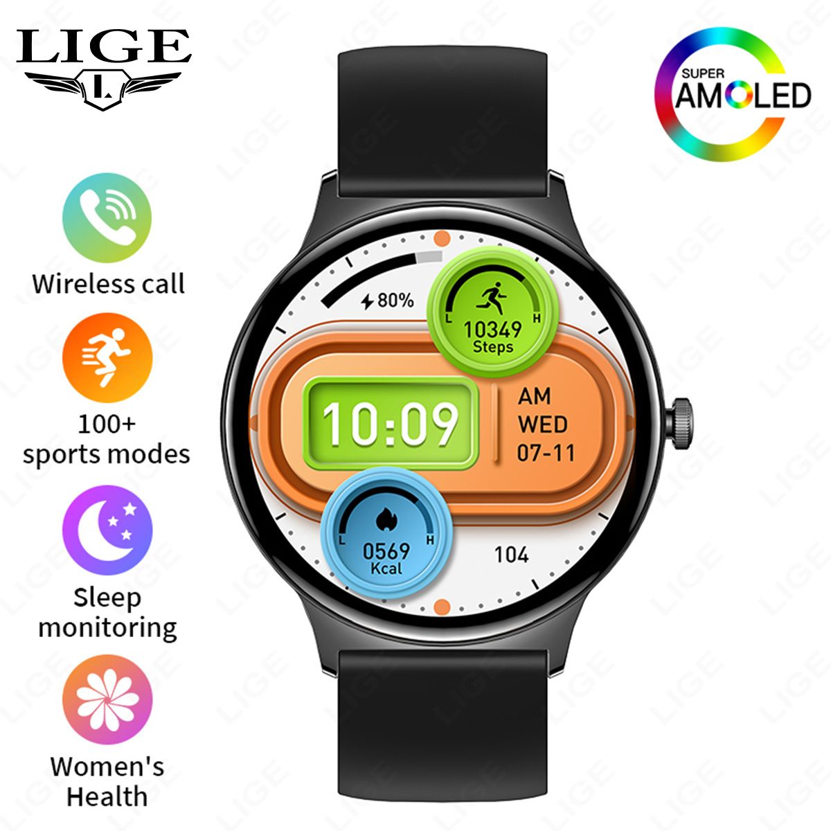 Women's Smart Watch Heart Rate Blood Oxygen Bluetooth Call Voice Assistant Heart Rate Pedometer Sports Watch_voghion.com